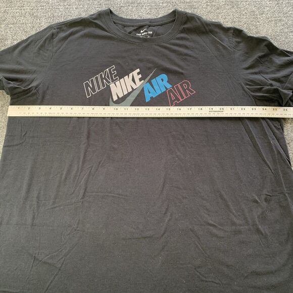 Nike T-shirt Mens XXL Nike Air Spell Out Short Sleeve Black Center Swoosh - Picture 5 of 9